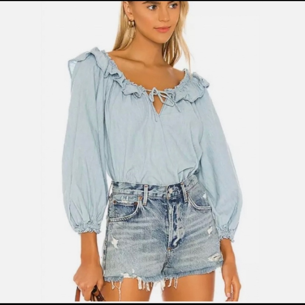 Free People Chambray Blouse